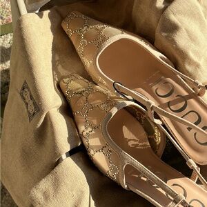 Women's GG crystal slingback pump